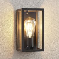 Lindby utomhusvägglampa Filimon, antracit, 22 cm, IP44, E27