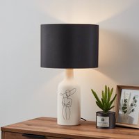 EGLO Vinoza table lamp, white base lampshade black
