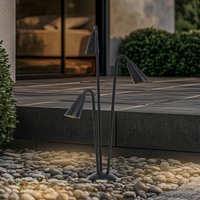 Lindby Sorvete path light, black, metal, 3-bulb, 83 cm