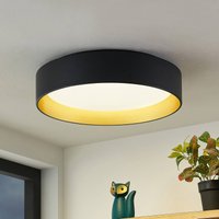 Lindby LED-taklampa Gracjan, svart, metall, CCT, Ø45cm