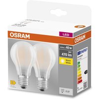 OSRAM LED bulb E27 4W 827 Classic A GLFR matt set of 2