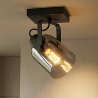 Freelight Fumoso downlight, length 13.5 cm, black/smoke grey