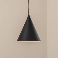 ALDEX Pendant light, black, metal, Ø 24 cm, cone, E27