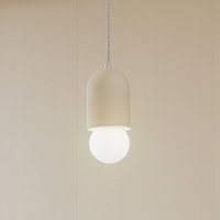 Lindby pendellampa Nielson, Ø 11 cm, beige, gips