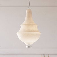 Karman pendant light Lady D, white, Ø 48 cm, fibreglass, E27