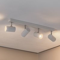 Argon Spot pour plafond Jour, blanc/chromé, acier, à 4 lampes