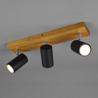 Trio Lighting Marley downlight, black matt, 3-bulb