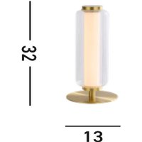 Searchlight LED-bordslampa Mod, mässingsfärgad, dimbar i 3 steg, stål