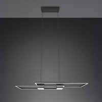 Trio Lighting LED hanging light Albany, black, 100 x 28 cm, aluminium CCT dimmable