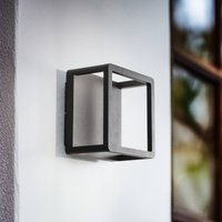 Lucande LED utomhusvägglampa Thorvid, svart, aluminium, 18 cm
