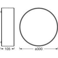 OSRAM taklampa ORBIS PARIS, vit, Ø 30 cm, textil, E27