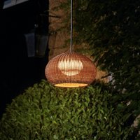 Bover LED-hänglampa Garota, stickpropp grafitbrun/brun