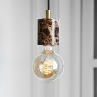 Nordlux Siv pendant light, marble cylinder, brown