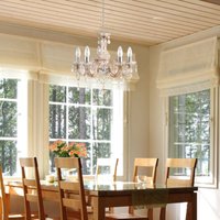 Searchlight Lustre Marie Therese, brun, à 5 lampes