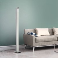 LED-golvlampa PURE Lines, silver, fjärrkontroll, 140 cm