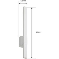 Lindby LED-utomhusvägglampa Sakari, vit, aluminium, höjd 50 cm