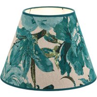 Duolla Lampskärm Sofia Höjd 21 cm, blommönster turkos