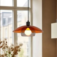 COREP Jolly hanging light, amber/black, Ø 38 cm, glass