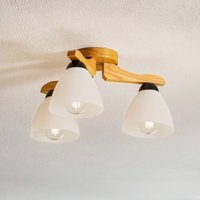 Lamkur Plafón Haro, roble/blanco 3 luces