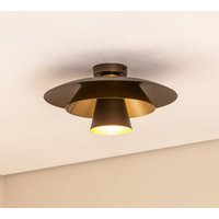 Luminex Plato ceiling light, titanium/gold, metal, Ø 38 cm, E27