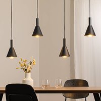 Argon Hänglampa Norte, svart/guld stål längd 114 cm, 4 lampor