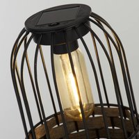 Searchlight Solar-LED-terrasslampa Tahoa, 26 cm, grå, rotting, IP44