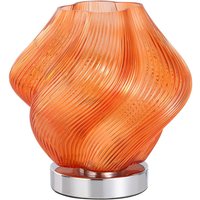 Bordlampe Meliciano, orange, glas, højde 23 cm, E27