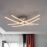 Lindby LED-Deckenlampe Yael, chromfarben, Metall, 67 cm lang