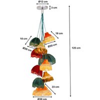 Suspension KARE Saloon Fringes, multicolore, à 10 lampes, E14