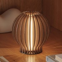 PLEASE WAIT to be SEATED Battery lamp RADIANT Dark wood 14 cm