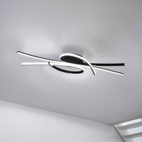 FISCHER & HONSEL LED-taklampa Biba, svart, längd 100 cm, metall, CCT