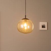 TK Lighting Suspension Vibe, verre brun-transparent, Ø 30 cm