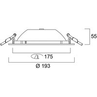 Sylvania luminaire encastrable LED Start, IP54, 830, Ø 17,5 cm, DALI