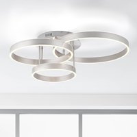 JUST LIGHT. GmbH Lilluti LED ceiling light, silver, iron, aluminium, 3 rings