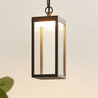 Lucande LED-utomhushänglampa Cube med glasskärm, 26 cm