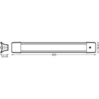 OSRAM LED office hanging light LINE, length 60 cm, white switch