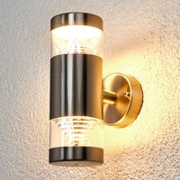 Lindby LED-utomhusvägglampa Lanea, 21 cm, stål, IP44