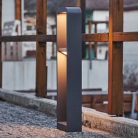 Lindby LED-väglampa Darko, 80 cm, grå, metall, IP54