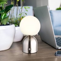 Globo Julsy LED-uppladdningsbar bordslampa, nickelfärgad, höjd 21 cm, CCT