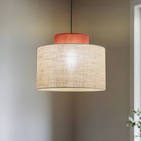 TK Lighting Duo pendant light, Ø 20 cm, rust brown/natural brown, jute