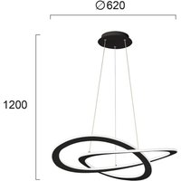 Viokef Charlie LED hanging light, Ø 62 cm, black