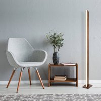 Näve Madera LED floor lamp, wooden look, dimmable