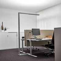 Arcchio Lampe sur pied LED de bureau Jolinda, argent, 4.000 K, détecteur