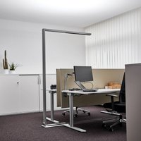 Arcchio LED office floor lamp Jolinda, silver, 4,000 K, sensor