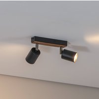 Envostar Tino Spot pour plafond à 2 lampes noir/bois