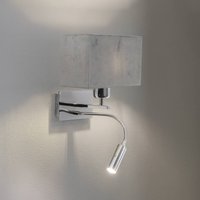 Euluna Vägglampa Harry, kantig, krom/krom/mörkgrå