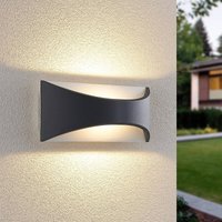 Applique murale LED Lindby Mathea, 30 cm, anthracite, aluminium, IP65