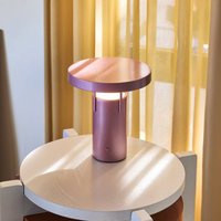 HÜBSCH LED rechargeable table lamp BringMe Mini, metallic pink, 20 cm