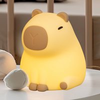 FH Lighting Piggy LED rechargeable lamp, brown, height 12 cm, silicone