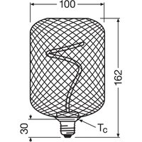 OSRAM Decor LED Spiral Filament Square E27 3,5W svart 818